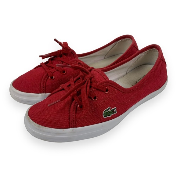 Lacoste Red Ziane Chunky Sneakers - Picture 3 of 8